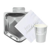 Silver Dreidel Plate (100 Count) - Yom Tov Settings